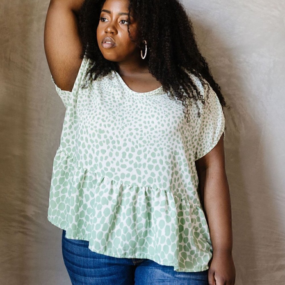 Haptics by Holly Harper Mint Spotted Blouse